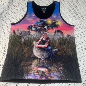 Trump Photo Realistic Black Tank Top large